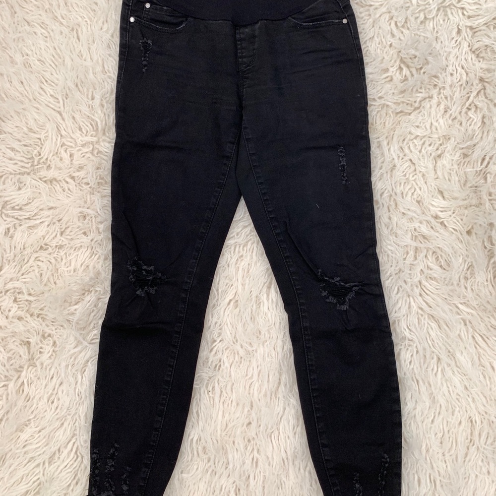 Articles of Society Black Maternity Ripped Jeans